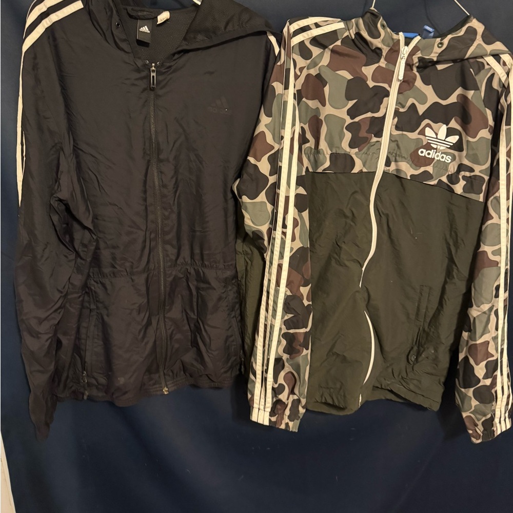 Adidas Black and Camo Track Jackets